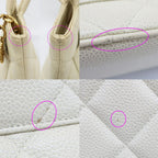 Chanel Medallion Tote Ivory Caviar Leather Handbag — view 8