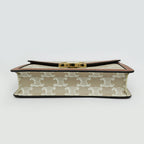 Celine Mago Chain Wallet Triomphe Canvas Beige Clutch — view 3