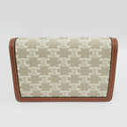 Celine Mago Chain Wallet Triomphe Canvas Beige Clutch — view 6