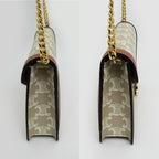 Celine Mago Chain Wallet Triomphe Canvas Beige Clutch — view 2
