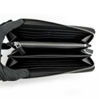 Prada Zip Around Wallet Black Silver Saffiano — view 5
