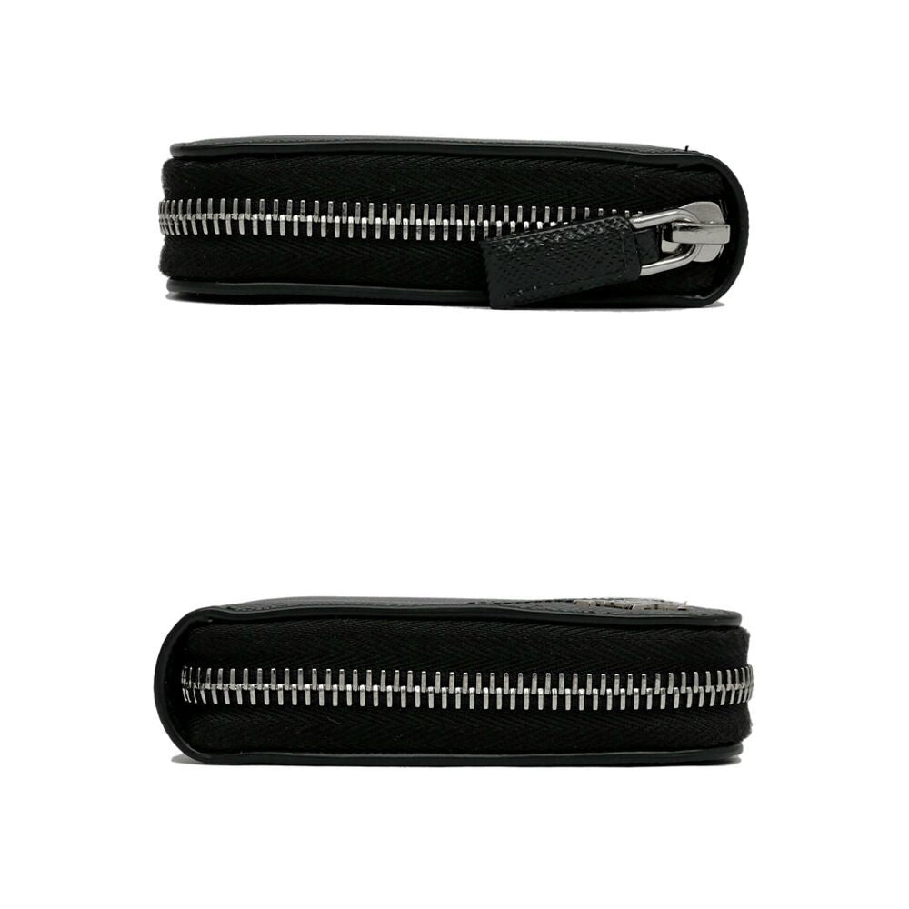Prada Zip Around Wallet Black Silver Saffiano — view 3