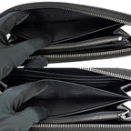 Prada Zip Around Wallet Black Silver Saffiano — view 7