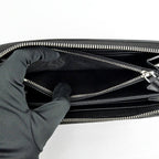 Prada Zip Around Wallet Black Silver Saffiano — view 6
