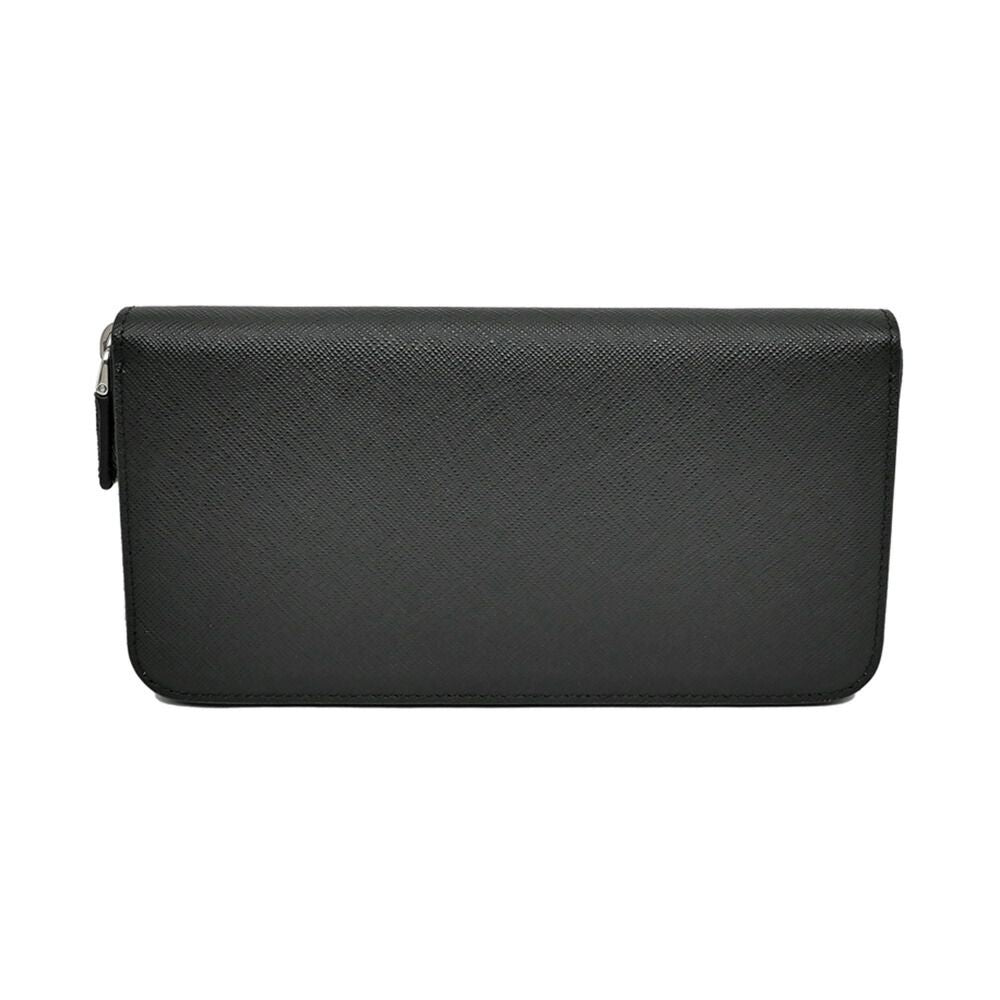 Prada Zip Around Wallet Black Silver Saffiano — view 2
