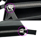 Prada Zip Around Wallet Black Silver Saffiano — view 9