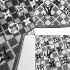 Louis Vuitton Echarpe Monogram Mountain Muffler Black Gray Scarf — view 7
