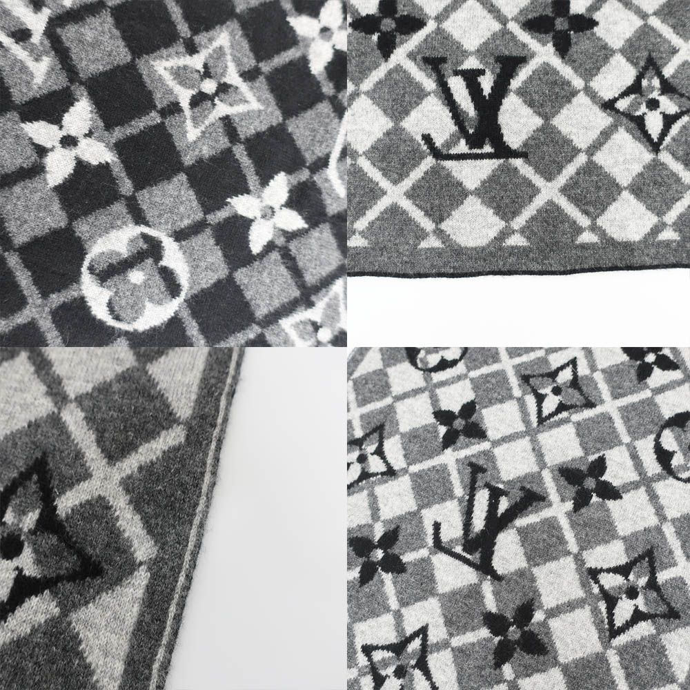 Louis Vuitton Echarpe Monogram Mountain Muffler Black Gray Scarf — view 7