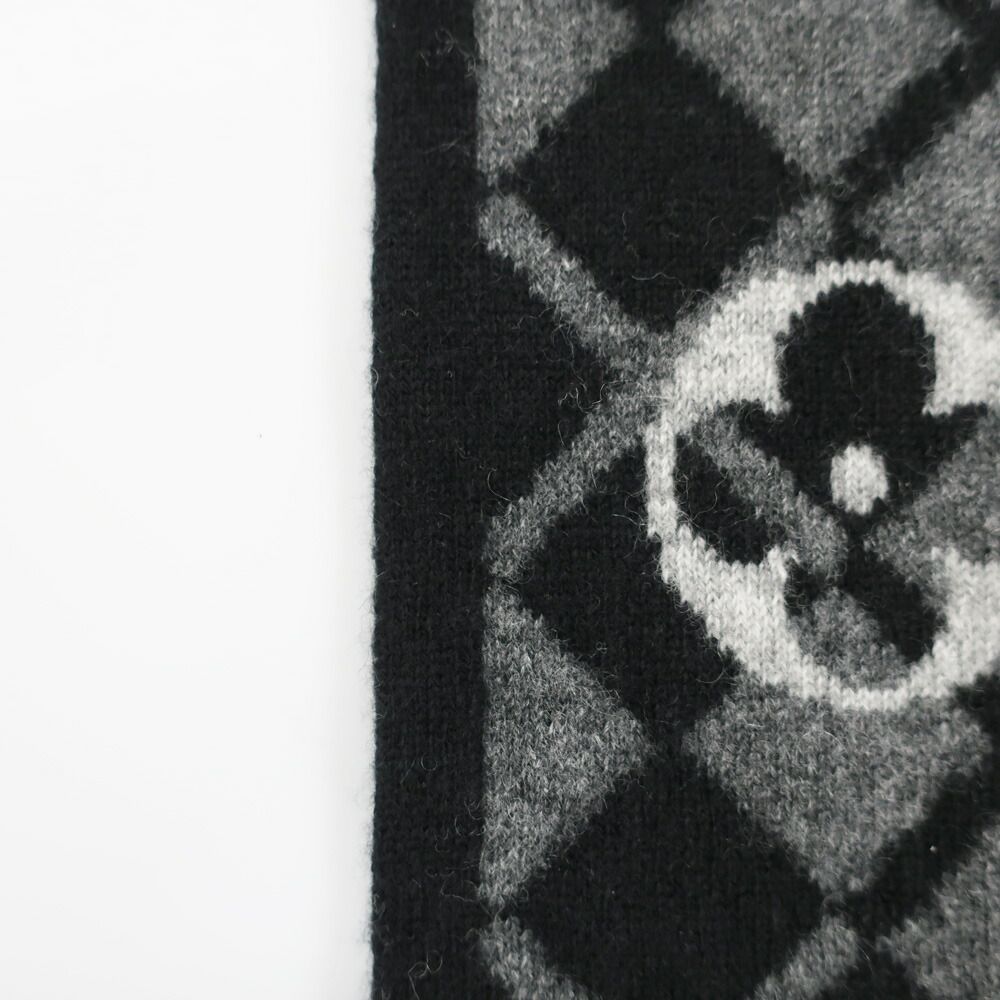 Louis Vuitton Echarpe Monogram Mountain Muffler Black Gray Scarf — view 5