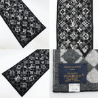 Louis Vuitton Echarpe Monogram Mountain Muffler Black Gray Scarf — view 6