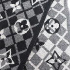 Louis Vuitton Echarpe Monogram Mountain Muffler Black Gray Scarf — view 3