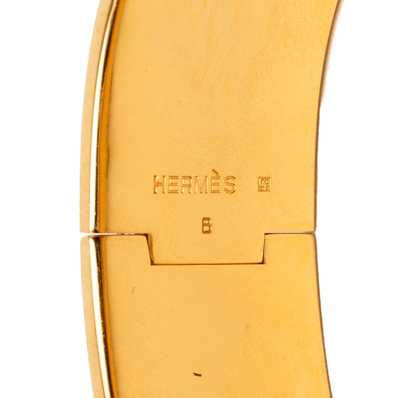 Hermes Enamel GM Location Cloisonne Gold White Multicolor Bracelet — view 6
