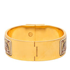 Hermes Enamel GM Location Cloisonne Gold White Multicolor Bracelet — view 3