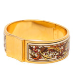 Hermes Enamel GM Location Cloisonne Gold White Multicolor Bracelet — view 2