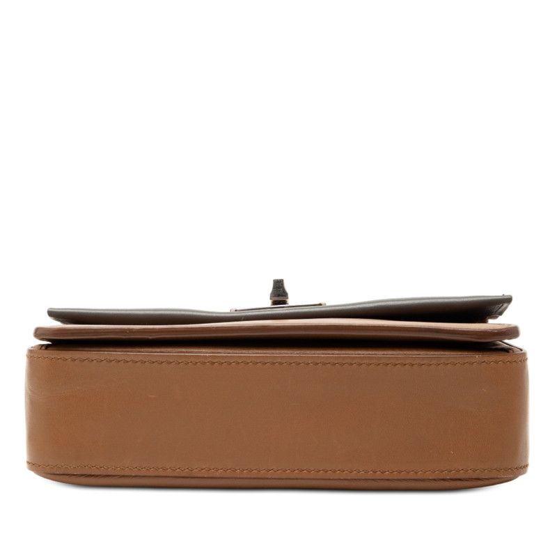 Prada Crossbody Bag Brown Gray Cuff Leather — view 3