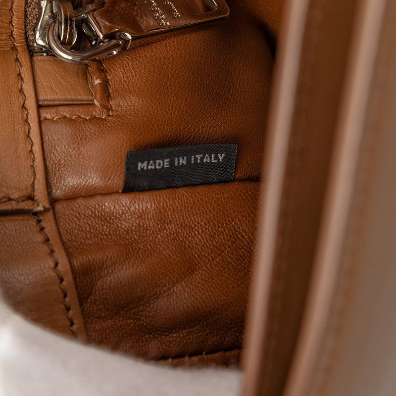 Prada Crossbody Bag Brown Gray Cuff Leather — view 6
