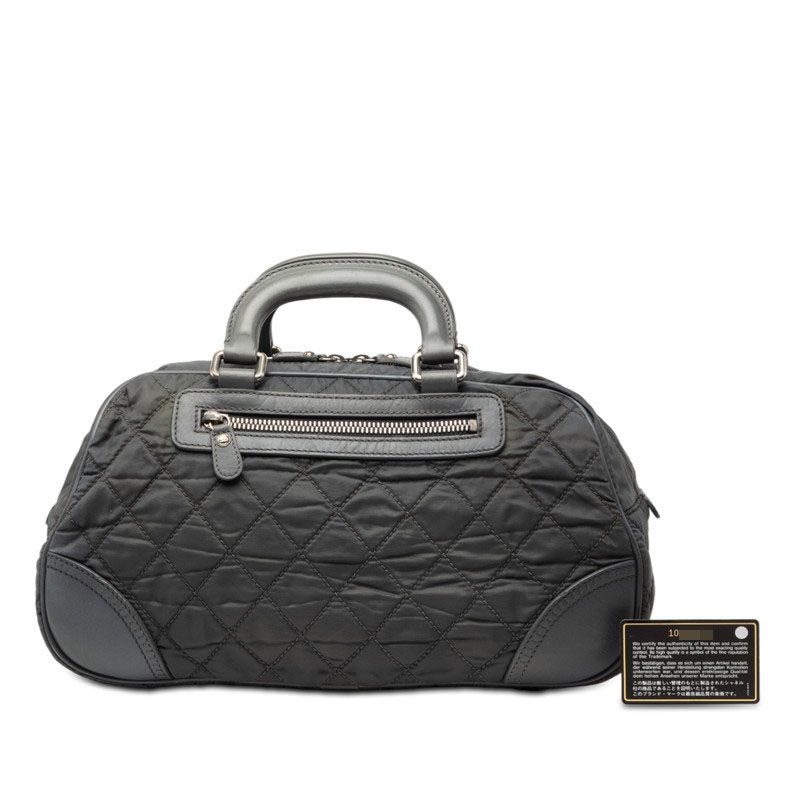Chanel Paris New York Klein Boston Bag Gray Nylon Leather — view 7