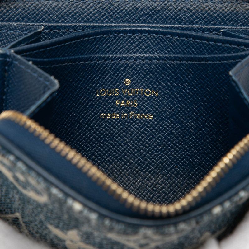 Louis Vuitton Monogram Jacquard Denim Zippy Coin Purse Marine Blue — view 5