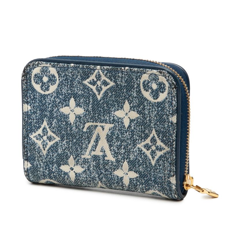 Louis Vuitton Monogram Jacquard Denim Zippy Coin Purse Marine Blue — view 2