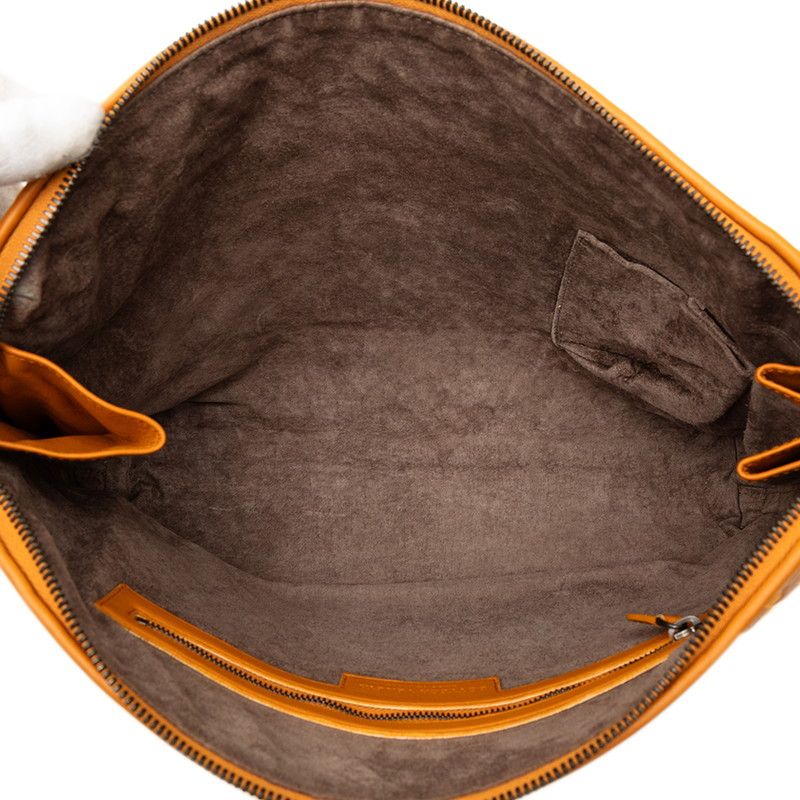 Bottega Veneta Intrecciato Crossbody Bag Orange Leather — view 5