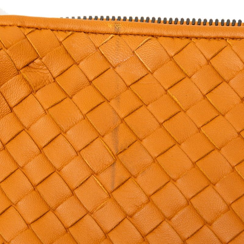 Bottega Veneta Intrecciato Crossbody Bag Orange Leather — view 4