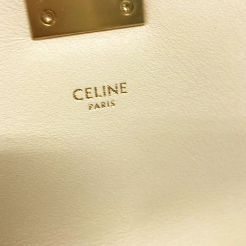 Celine C Medium Chain Shoulder Bag 2-Way Quilted Calfskin Beige — view 8