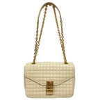 Celine C Medium Chain Shoulder Bag 2-Way Quilted Calfskin Beige — view 3