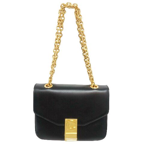 Celine C Small Chain Shoulder Bag 2-Way Calfskin Black — view 3