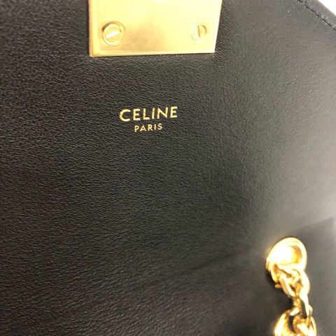 Celine C Small Chain Shoulder Bag 2-Way Calfskin Black — view 9