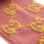 Gucci GG Wool Jacquard Scarf Logo Muffler Pink — view 5