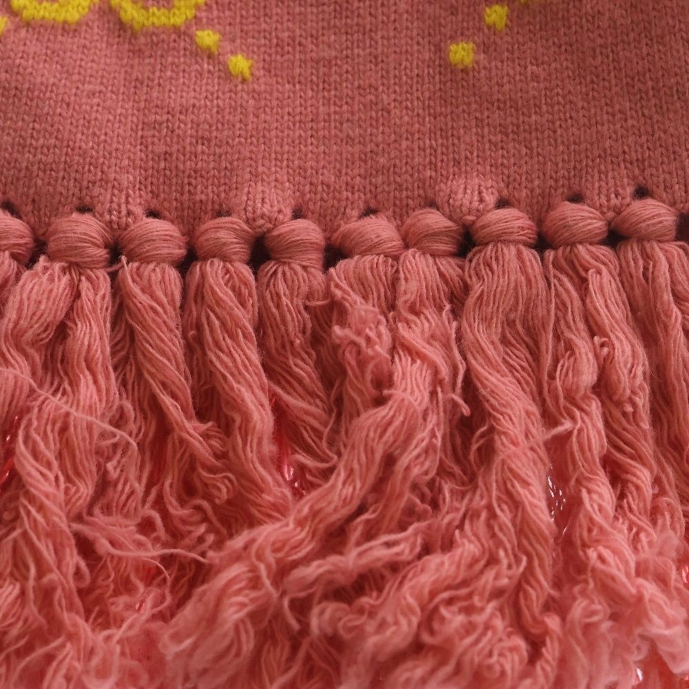 Gucci GG Wool Jacquard Scarf Logo Muffler Pink — view 3