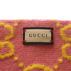 Gucci GG Wool Jacquard Scarf Logo Muffler Pink — view 4