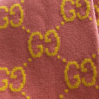 Gucci GG Wool Jacquard Scarf Logo Muffler Pink — view 2