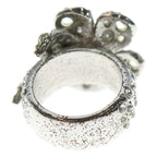 Chanel Camellia Rhinestone Ring Silver — view 2