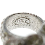 Chanel Camellia Rhinestone Ring Silver — view 6
