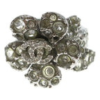 Chanel Camellia Rhinestone Ring Silver — view 5