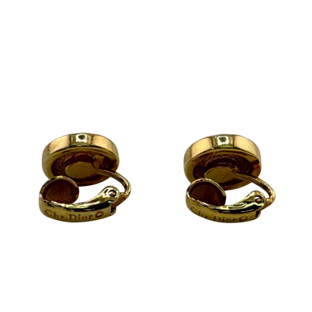 Christian Dior Round Shape Earrings Gold — view 5