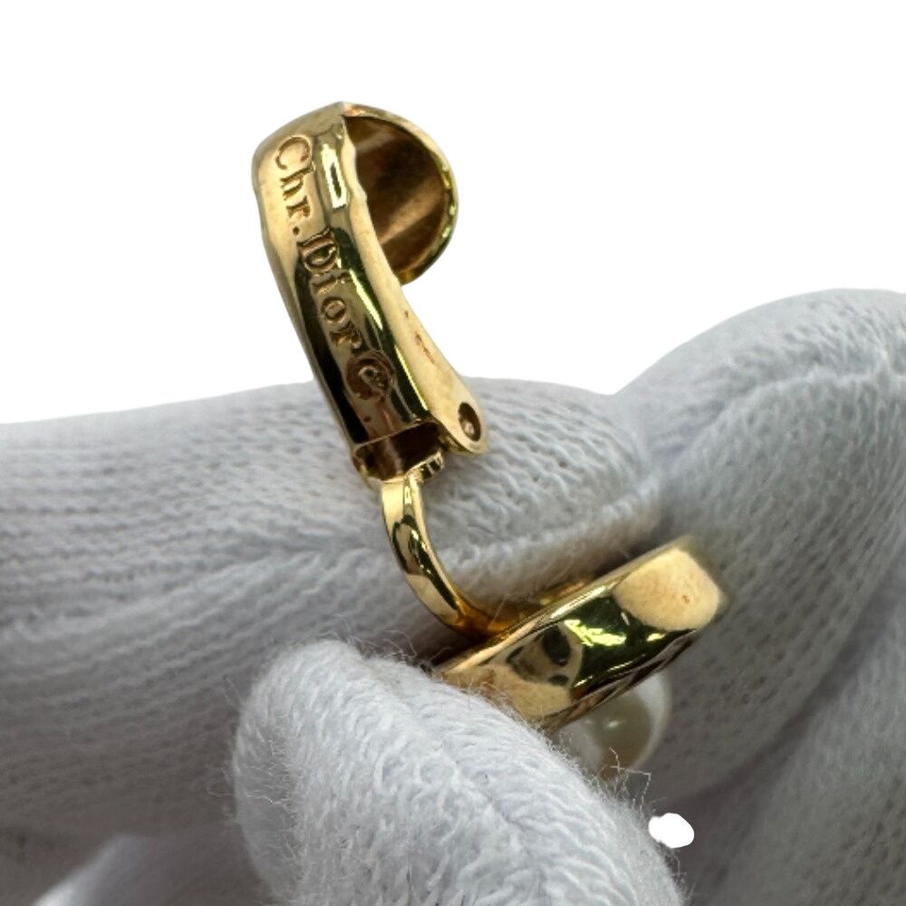 Christian Dior Round Shape Earrings Gold — view 8