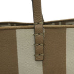 Fendi Roll Small Reversible Tote Pecan Stripe & FF — view 8