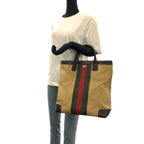 Gucci Sherry Line Beige Brown Canvas Leather 002 Tote Handbag — view 7