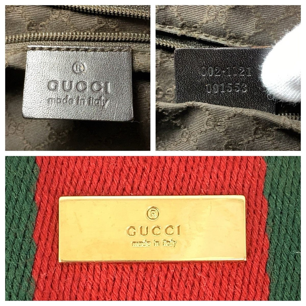 Gucci Sherry Line Beige Brown Canvas Leather 002 Tote Handbag — view 4