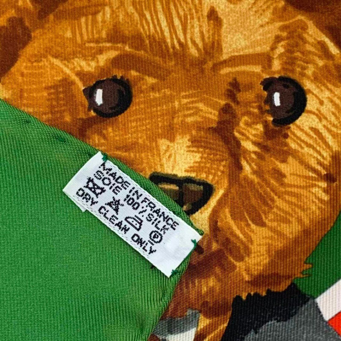 Hermes Scarf Carre 90 100% Silk Confidents Des Coeurs Teddy Bear Friends — view 9