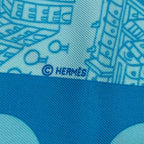 Hermes Carre 90 Silk Scarf de Passage a Paris Blue Box — view 8