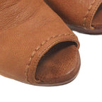 Prada Open Heel Sandals Leather Brown 37 — view 6