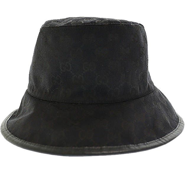 Gucci GG Plaid Reversible Bucket Hat Black White — view 6