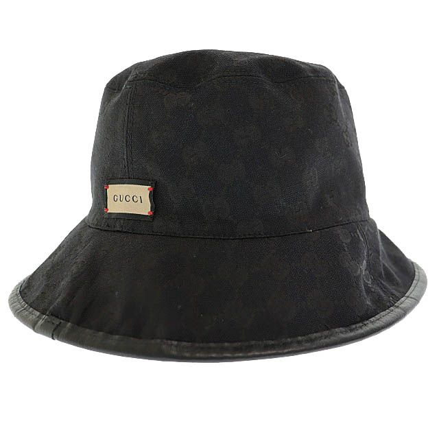 Gucci GG Plaid Reversible Bucket Hat Black White — view 2