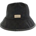 Gucci GG Plaid Reversible Bucket Hat Black White — view 4