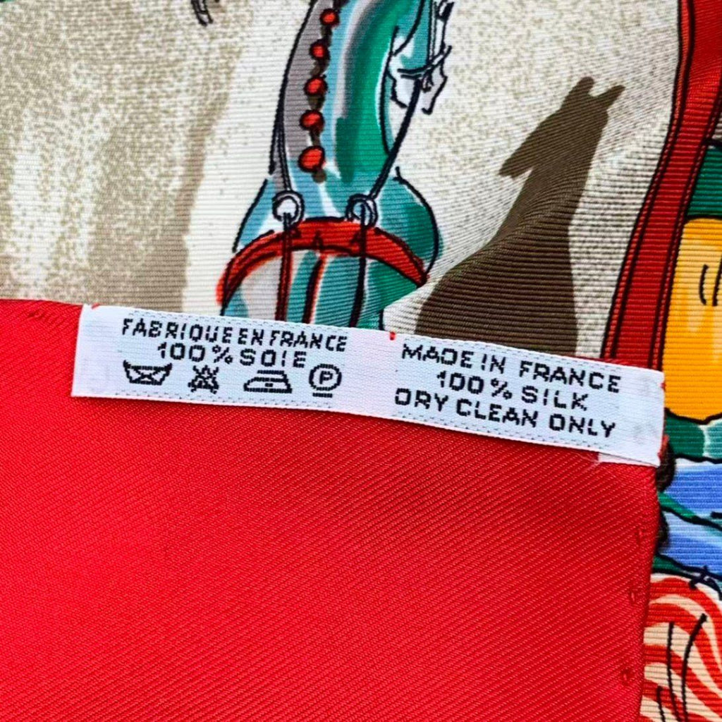 Hermes Carre 90 Cirque Molier Scarf Silk Red — view 8