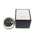Gucci Table Clock 210 Black SS Leather Dial Quartz — view 2