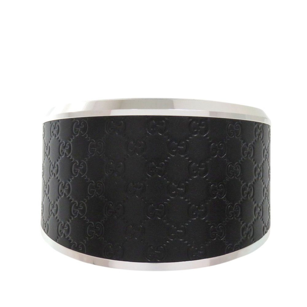 Gucci Table Clock 210 Black SS Leather Dial Quartz — view 4